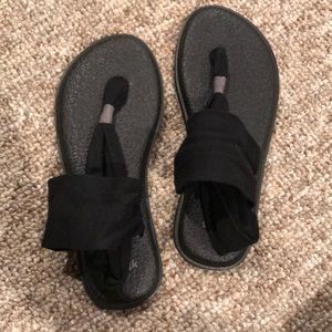 Sanuk yoga mat sling strap sandals - black - 7